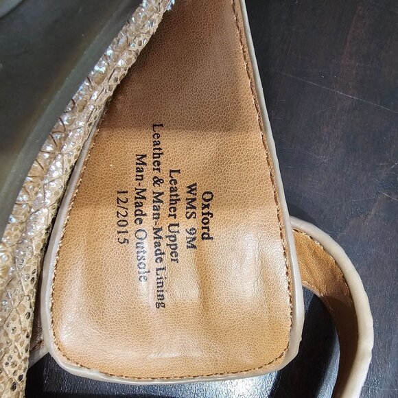 Gentle Souls Kenneth Cole Leather Gold Adjustable Ankle Sandal Thongs Size 9 - Picture 4 of 13